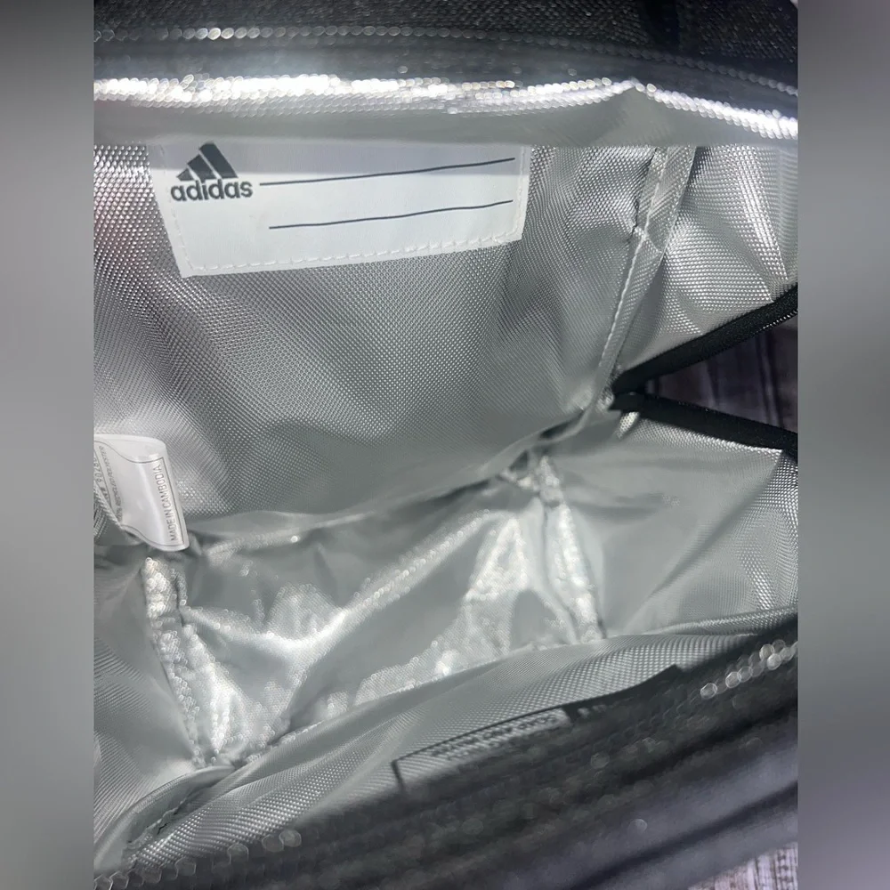 Adidas Insulated Lunch Bag Front Zip Pocket, Clip Handle, For School Sports Work